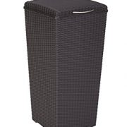 Keter Pacific 30 Gal. Outdoor Resin Wicker Waste Basket Trash Can