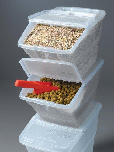 WTM Stackable Bins with Hinged Lids, 24-Quart