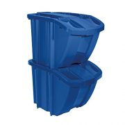 Suncast Recycle Bin Kit - Stackable Organizer Stores Recyclables