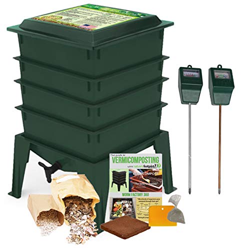 Worm Factory 360 Composting Bin + Moisture and pH Testing Meter