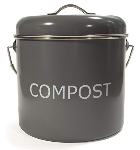 Kitchen Basics 5.5L/5.8Q Dark Grey Stainless Steel Compost Bin