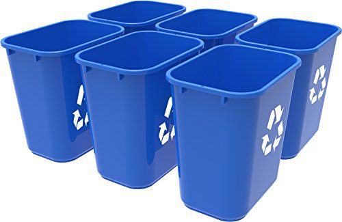 Storex Medium Recycling Basket, 15 x 10.5 x 15 Inches, Blue