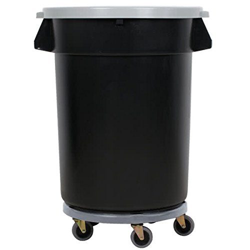 TableTop King 32 Gallon Gray/Black Trash Can, Lid