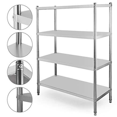 Happybuy Stainless Steel Shelving Units Heavy Duty 4 Tier Shelving Units
