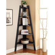 Prountet 5 Shelves Corner Shelf Stand Wood Display Storage Home Furniture
