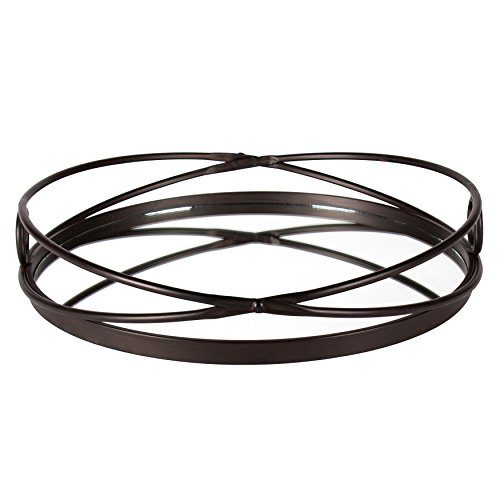 Kate and Laurel Delray Bronze Metal Mirrored Round Decorative Tray