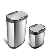 NINESTARS Automatic Touchless Infrared Motion Sensor Trash Can Combo Set