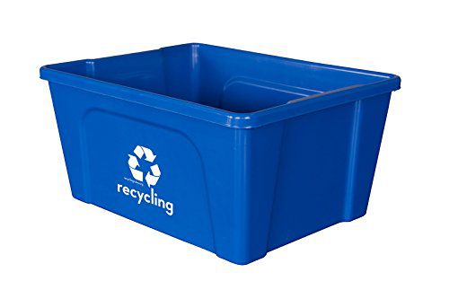 Qty = 4 Low Profile Blue Deskside Recycling Bin is Perfect