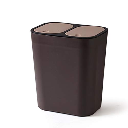LXQG Double Waste Recycling Bin Press Trash Can Cover Garbage