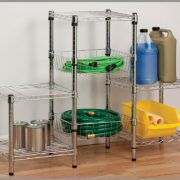 Honey-Can-Do 3-Tier Steel Wire Shelving Tower, Chrome