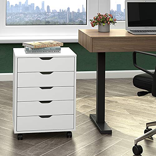 DEVAISE 5-Drawer Dresser Mobile Storage Cabinet for Home Office