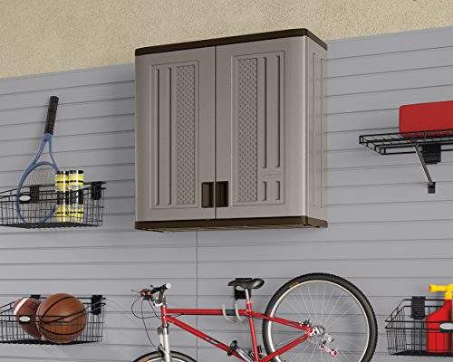 Suncast Wall Storage Cabinet - Resin Construction for Wall Mounted Garage
