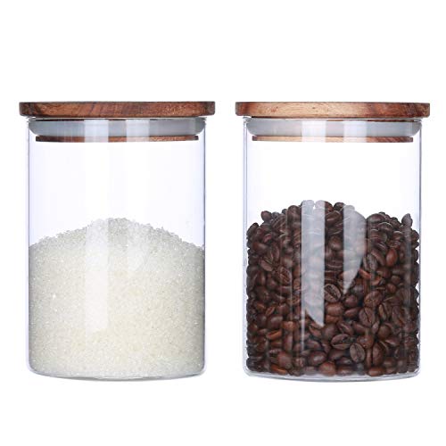 Clear Glass Canister With Airtight Wood Lids Glass Airtight Food Storage Jars