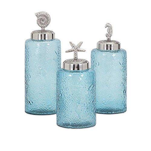 Imax Aubrey Lidded Glass Canisters-Set of Three
