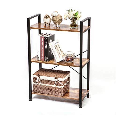 IRONCK Bookshelf, 3-Tier Ladder Shelf, Storage Rack Shelf Unit for Bathroom