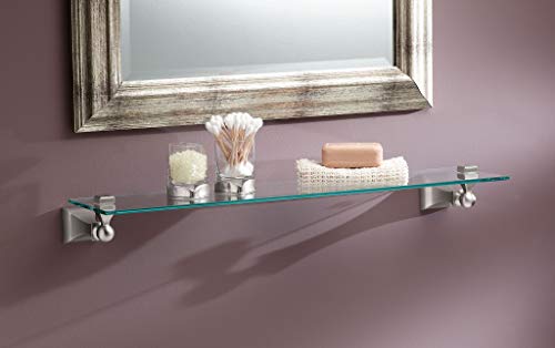 Moen Retreat 22-Inch Wide x 5-Inch Deep Decorative Glass Bathroom Vanity Shelf