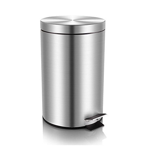 Mini Trash Can with Lid Soft Close, Magdisc Round Bathroom Trash Can