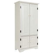 Giantex Accent Floor Storage Cabinet Adjustable Shelves Antique