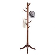 Vlush Free Standing Coat Rack, 8 Hooks Wooden Coat Hat