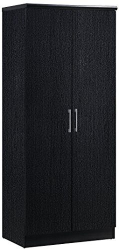 Hodedah 2 Door Wardrobe with Adjustable/Removable Shelves & Hanging Rod