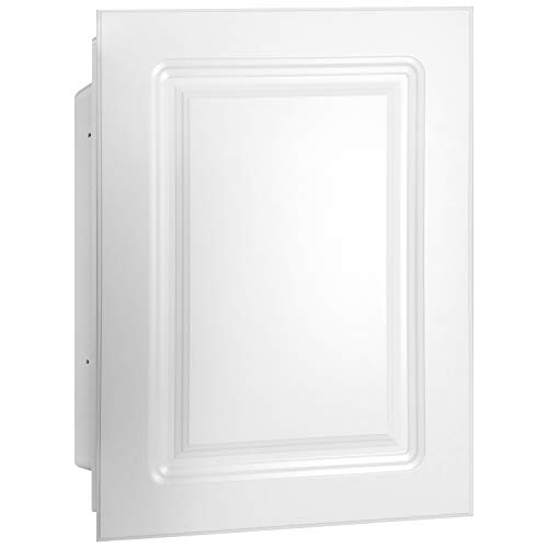 Mirrors and More Recessed White Raised MDF Wood Panel Medicine Cabinet