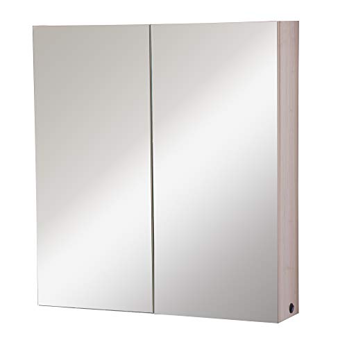 kleankin 25" x 27" Double Door LED Bathroom Mirror Medicine Cabinet