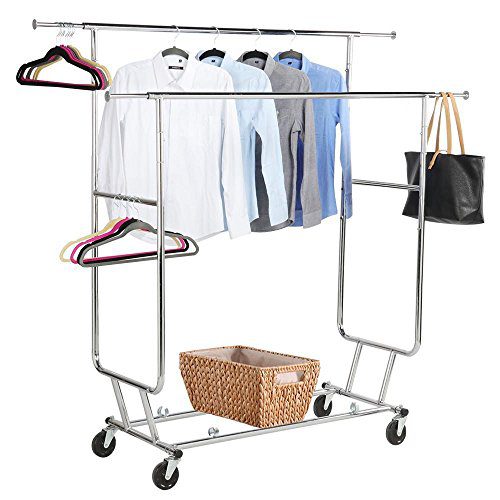 Yaheetech Commercial Grade Garment Rack Rolling Collapsible Rack