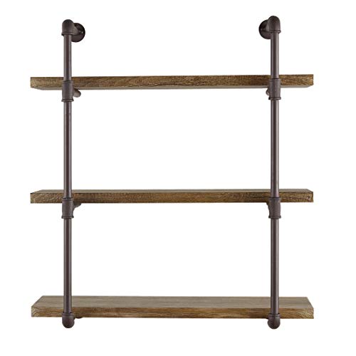 Decorative Floating 3-Tier Wall Mounted Hanging Pipe Shelves