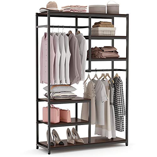 Tribesigns Free-Standing Closet Organizer, Double Hanging Rod Clothes