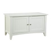 Shaker Cottage Storage Bench/Cabinet with 2 Doors, Ivory