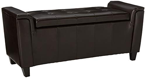 Christopher Knight Home Living James Brown Tufted Leather Armed Storage