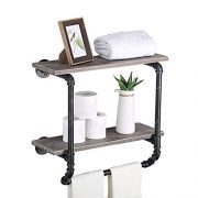 Ucared Industrial Pipe Shelves 2 Tiers Wall Mounted Shelves