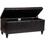 First Hill Girard Storage Bench with Faux-Leather Upholstery