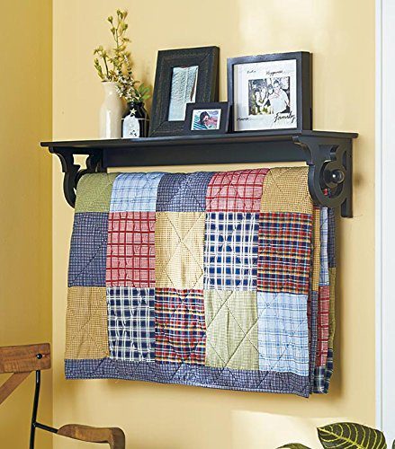 Hanging Wall Shelf-Rack & Quilt Hanger Bedroom Decor