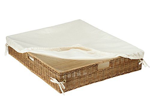 KOUBOO Wicker Under Bed Basket with Liner and Cover