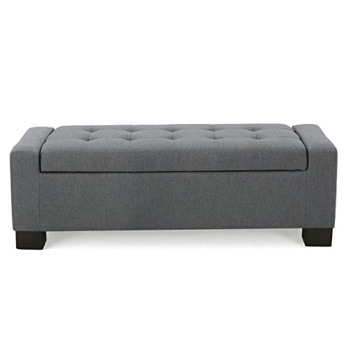 Christopher Knight Home Living Rothwell Charcoal Fabric Storage Ottoman