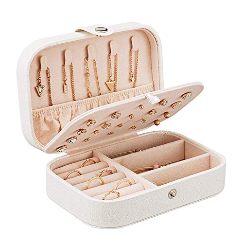 Jewelry Box,Necklace Ring Storage Organizer Double Layer Travel Synthetic Leather