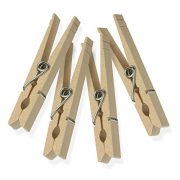 Honey-Can-Do DRY-01374 Wood Clothespins with Spring, 24-Pack, 3.3-inches Length