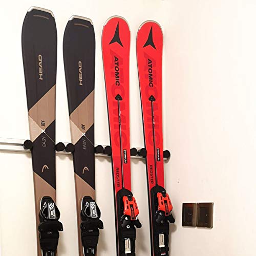 UPHAN Aluminum Heavy Duty Ski and Snowboard Wall Mount Rack