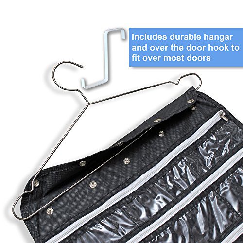 Premium Hanging Jewelry Organizer 44 Secure Zipper Pockets Good Choice ...