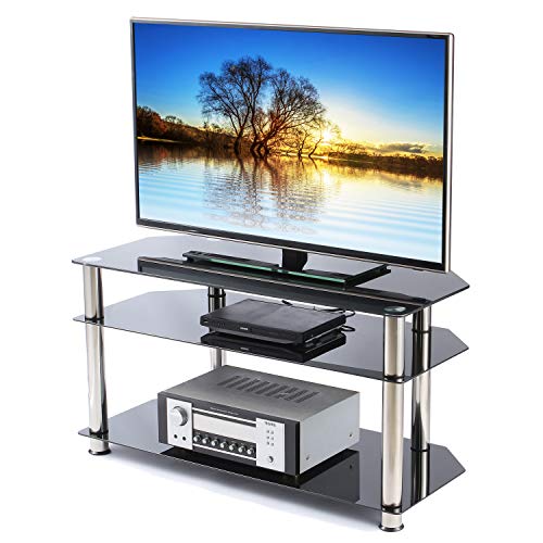 TAVR Tempered Glass Corner TV Stand Cable Management Suit