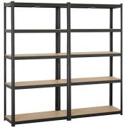 Yaheetech Black 5-Shelf Steel Shelving Unit Storage Rack Adjustable Garage Shelves