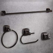 LUCKUP Oil Rubbed Bronze 4 Piece Bathroom Accessory Set, Towel Bar Accessory Set