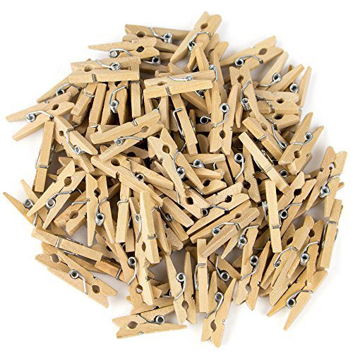 100-Pack Minipins | Miniature-Sized Rustic Wooden Clothespins for Scrapbooking, Crafts, Decoratng and Organizing