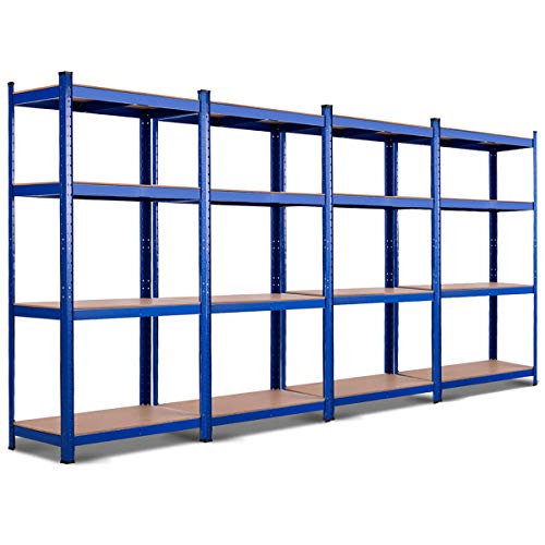 TANGKULA Metal Storage Shelves, 63 inches Heavy Duty Steel Frame