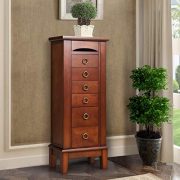 HOMGX 6 Drawers Armoire Cabinet, Standing Storage Chest with Mirror
