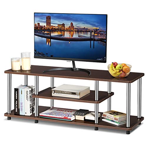 Tangkula 3-Tier TV Stand, LED and Flat Panel TV Entertainment TV Stand