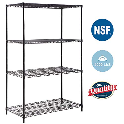 4-Tier Wire Shelving Unit Steel Large Metal Shelf Organizer Garage Storage Shelves