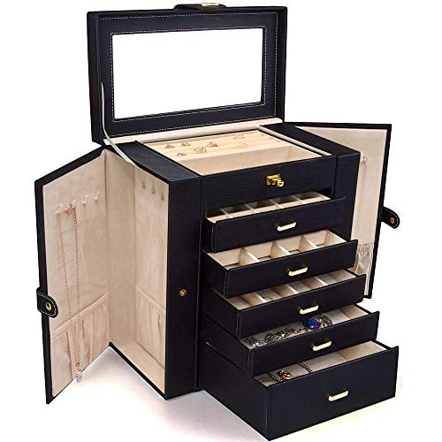 AKOZLIN Large Jewelry Box Organizer Functional Huge Lockable