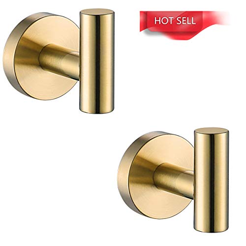 Brushed Gold Single Robe Hook, Towel Hook Stainless Steel Bathroom Clothes